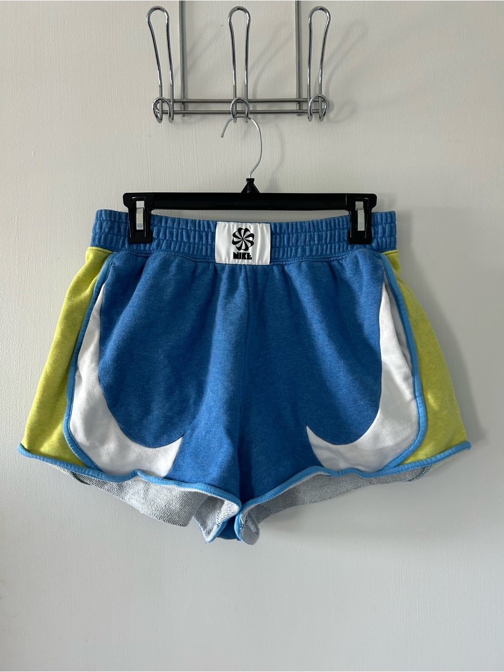 Nike Blue & Lime Retro Terry Women's Athletic Shorts